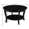 Convenience Concepts American Heritage Round Coffee Table with Shelf, Black,