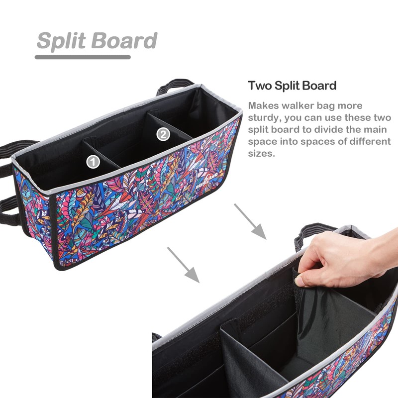 Big Ant Walker Basket, Walker Storage Bag with Two Split