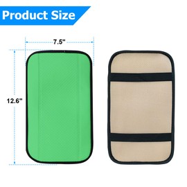 8sanlione Car Armrest Storage Box Mat, Fiber Leather Car Center Console Cover, Car Armrest Seat Box Cover Accessories Interior Protection for Most Vehicle, SUV, Truck, Car (Green)