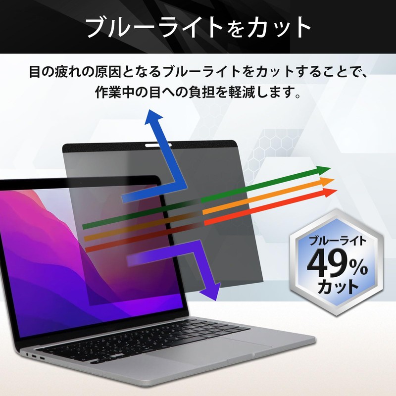 Lifeinnotech MacBook Air 13 / MacBook Pro 13 マグネット式 覗き見防止フィルター