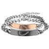 Cupimatch Stainless Steel Couples Bracelet with Engraved Heart, Couples Bracelets
