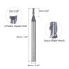 sourcing map 4pcs 2mm Dia 4mm Shank Square Nose End