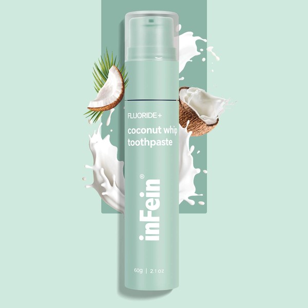 inFein Coconut Whip Flavoured Fluoride Toothpaste, Creamy Tropical Freshness for