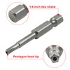 LDEXIN 10Pcs Magnetic Pentagon Head Screwdriver Bits 1/4" Hex Shank
