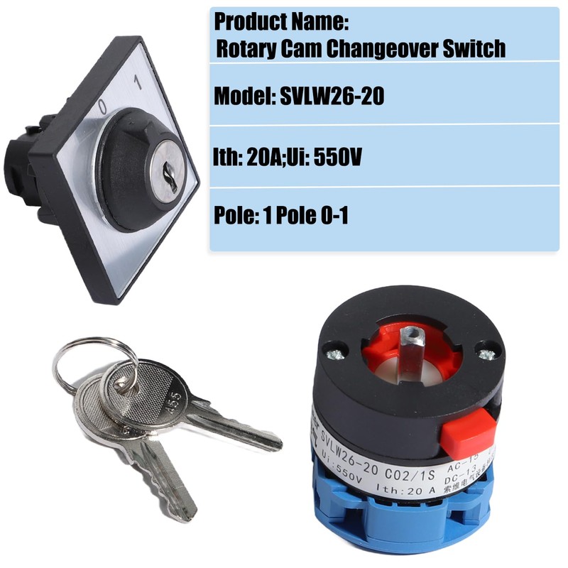Shengbowi Key Switch Rotary Switch Universal Changeover Switch for Switching