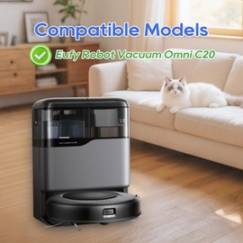 23 Pcs Replacement Parts Accessories Compatible For Eufy Omni C20 Robot Vacuum Cleaner, 1 Main Brush, 6 Side Brushes, 6 Mop Pads, 4 Filters, 4 Dust Bags, 1 Cleaning Brush, 1 Screwdriver