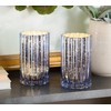 Set of 2 Illuminated Mercury Glass Hurricanes by Valerie:_Midnight