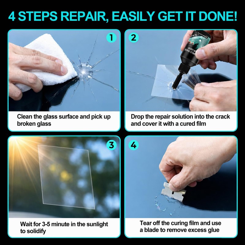 Yocisku Professional Windshield Crack Repair Kit, Upgraded Glass Repair Fluid