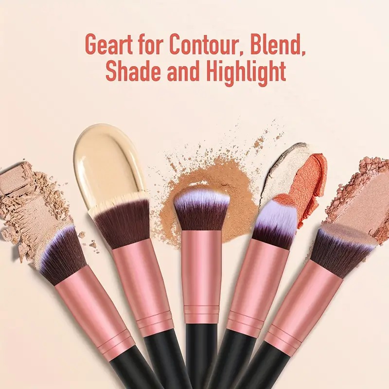 Professional Makeup Brush Set with Soft Fluffy Bristles for Foundation,