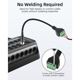 RIIEYOCA Mini XLR to Screw Terminal Block Cable, Mini XLR 3Pin Male to 3 Pole Solderless Terminal Adapter for Microphone, Speakers, Camera (30cm, Male)