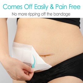 20 Pcs C-Section Incision Adhesive Island Dressing 4"x8" Bandage Breathable Bordered Gauze Pads for Post Abdominal Surgery Hysterectomy Tummy Tuck Recovery Adhesive Wounds Cover Women Patients