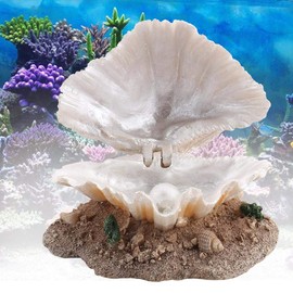 GOTOTOP Resin Sea Shell Pearl For Aquarium Fish Tank Decoration Shell Pearl Bubble Decor Clam Shell Connect Air Pump