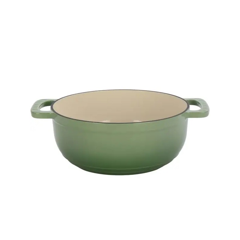 Gradient Red 6QT Cast Iron Dutch Oven with Two Silicone