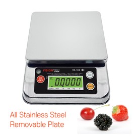 VisionTechShop VK-10S 0.1g Premium Food Kitchen Scale, Lb/Oz/Kg/g Switchable, Stainless Steel Plate Food Scale, Large LCD Display with Backlight, 12lb Capacity, 0.002lb Readability