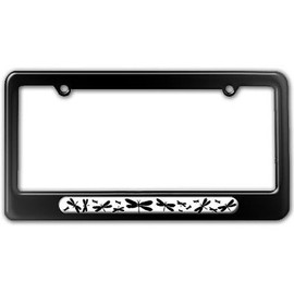 Graphics and More Dragonflies Black License Plate Tag Frame