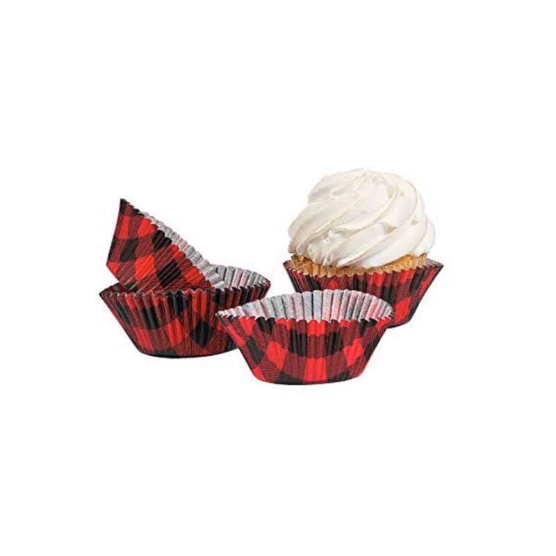 Unbranded Buffalo Plaid Cupcake Liners, Lumberjack Party, Set of 100