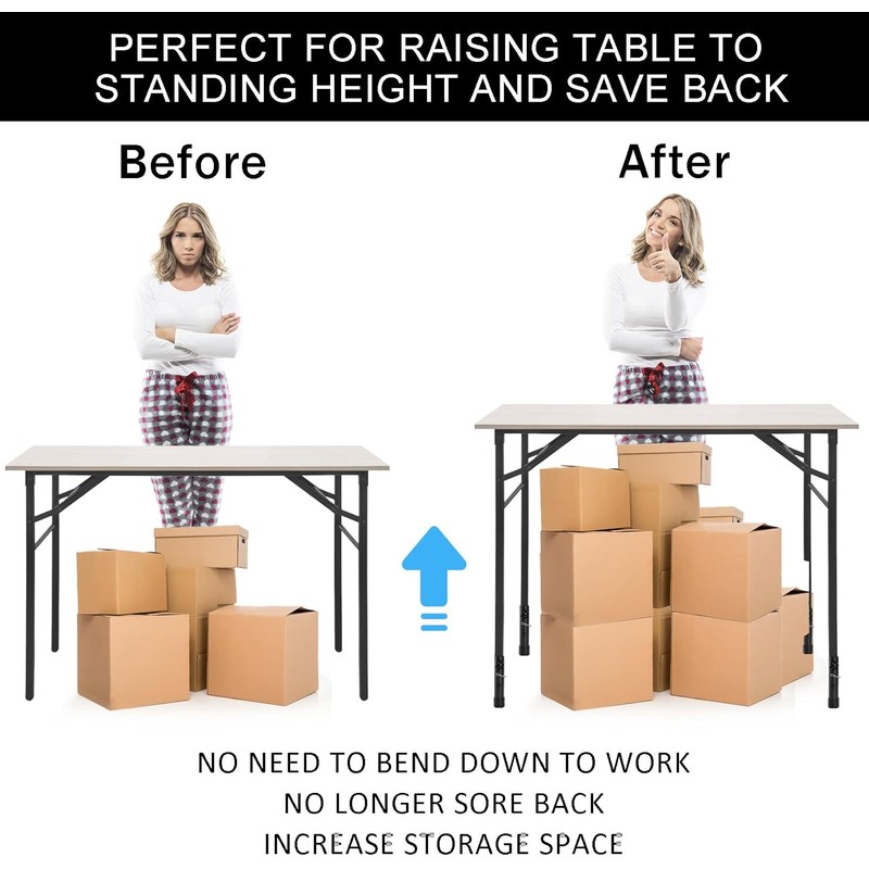 WUWEOT 4 Pack Table Leg Extenders, Adjustable Folding Table Leg