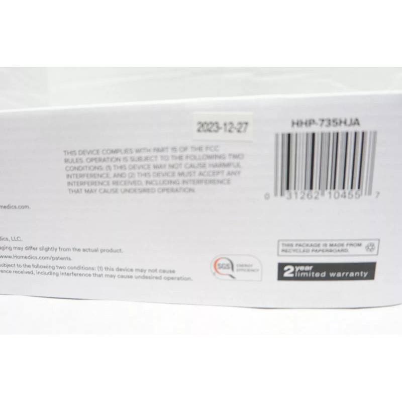 Homedics Percussion Massager Gun Heat Rechargeable 4 Attachments Compact Size