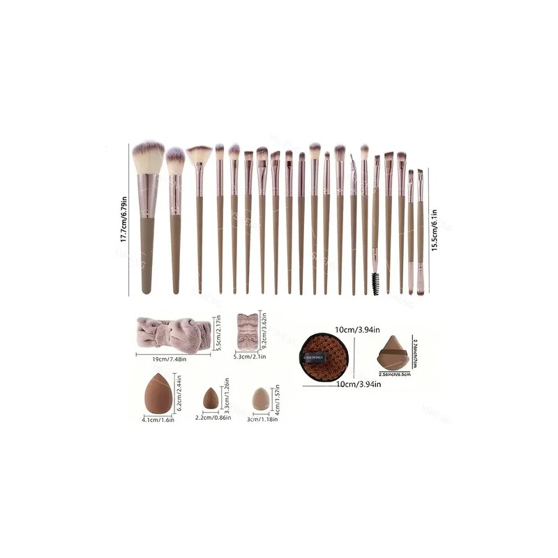 42 Pcs Brochas Maquillaje Profesional Esponjas Neceseres