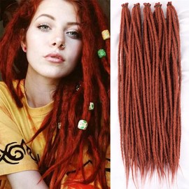 DAIRESS 24 Inch 20strands/pack Synthetic Dreadlocks Extensions Thin 0.6cm Soft Reggae Hair Hip-Hop Style Dread Extensions Long Crochet Braids For Hippie Dread locks Hair(24Inch 20strands, 350)