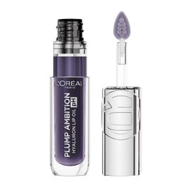 L'Oreal Paris Plump Ambition pH Hyaluron Lip Oil, Color Shifting Lip Tint with 24HR Hydration, Volumizing Shine and Lasting Color, 090 pH Berry Noir