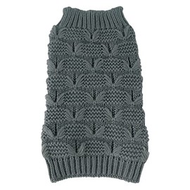 Pet Life ® Butterfly Stitched Premium Heavy Cable-Knitted Designer Fall and Winter Dog Sweater with Turtle Neck Warm Pet Sweater