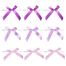 Elecrelive 30Pcs Purple Ribbon Bows Mini Christmas Bows Tiny Bows for Crafts, Mini Satin Ribbon Bows Bowknot Ornaments for Christmas Tree Gift Wrapping Home Wedding Decoration