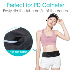 Breathable Peritoneal Dialysis Belt PD Catheter Holder with Mesh Pouch for G-Tube Feeding Tube Peg Tubing Accessories Transfer Set Fixation Medical Nursing Supplies Men Women Adult, Large