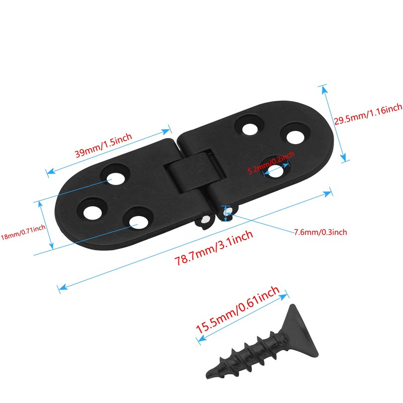 Piutouyar 4PCS Butler Tray Hinge Black, Heavy Duty Folding Flip