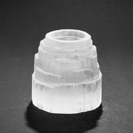 NKlaus Selenite Iceberg Tea Light Holder 8.5 x 8.5 cm - Selenite Tea Light Holder in Iceberg Design, Handmade for Atmospheric Lighting and Energy Work, Natural Decoration for Spiritual Spaces 16314