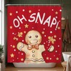 QIONG MENG Gingerbread Decor Christmas Shower Curtain Funny Gingerbread Stars