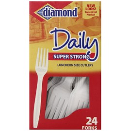 Diamond heavy Duty Plastic Forks, 24 Count