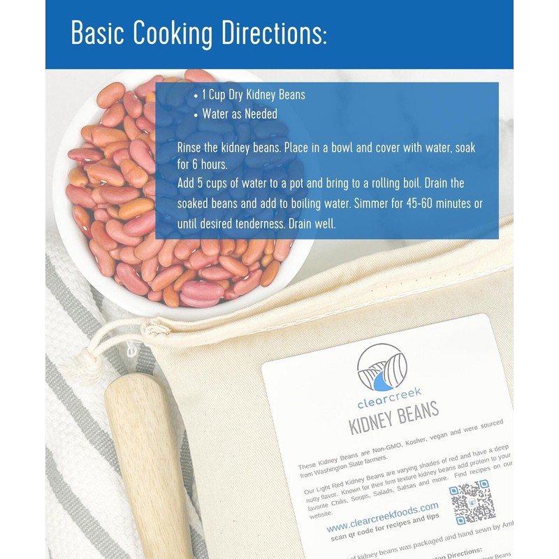 CLEAR CREEK Certified Glyphosate Residue Free Kidney Beans | 4