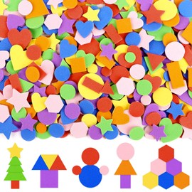 1218 Pcs Foam Stickers 7 Colors Self Adhesive Foam Shapes Sticker for Kids Crafts Geometric Stickers for Preschool DIY Arts Project