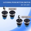 JIQI Latching Push Button Switch 19mm 3A Ring LED 12V-24V