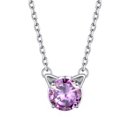 Simple Silver Necklace Alexandrite Crystal Jewelry June Birthstone Necklace Gifts For Women
