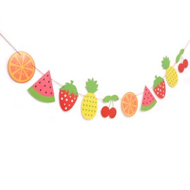 Tutti Fruitti Birthday Banner - Watermelon/Strawberry/Grapefruit/Cherry/Pineapple Summer Birthday Party Decor,Twotti Frutti Decor Party Decorations(banner-1)