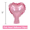 50 pcs 5inch Pink Heart Shape Foil Mylar Balloons for