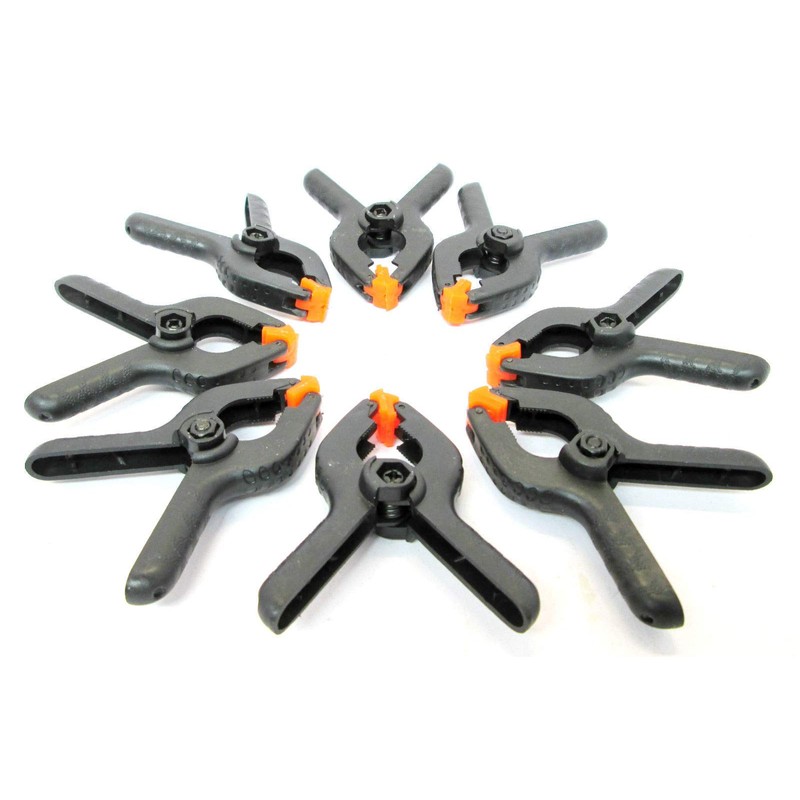 Toolzone 8Pc 65mm (2-1/2") Black Plastic Clamp