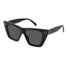 Edge I-Wear Black Cat Eye Fashion Sunglasses w/Super Dark Grey