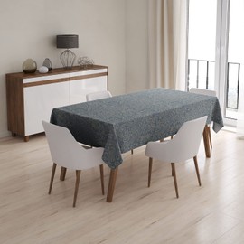 Xtremepads Beige On Blue Pattern Pattern - Rectangle Oblong Linen Tablecloth, 54" x 78" inches Washable Decorative Table Cloth