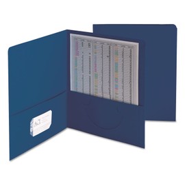 Smead 87854 Two-Pocket Folder Textured Heavyweight Paper Dark Blue 25/Box