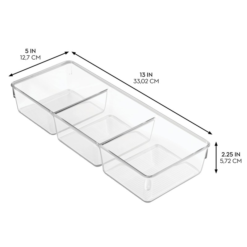 iDesign 3-Section Drawer Organizer for Kitchen, Bathroom, and Desk Drawers