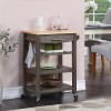 Convenience Concepts Ellaine Four-Tier Butcher Block Kitchen Cart w/ Drawer
