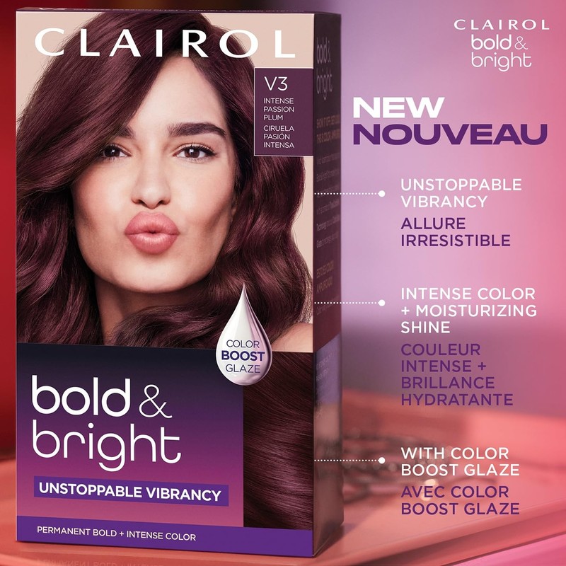 Clairol Bold & Bright Permanent Hair Dye, R6 Intense Cherry