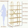 Kogven Wide Bookshelf Arched Bookcase, Industrial 5 Tier 72" Tall