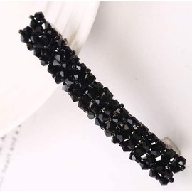 Black Bling Hair Clips Handmade Rhinestone Barrettes Metal Hair Holders Clips and Barrettes Hair Clips for Women Girls Headwear Styling Accessorie, Clips and Barrettes, Clips