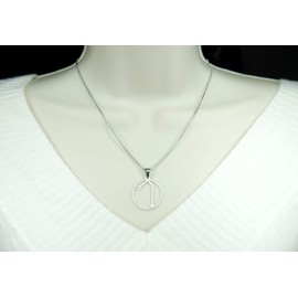 Ann Claridge Sigil of Archangel Raphael Necklace, 20inch Snake Chain with Powerful Saint Raphael Sign Charm Pendant, Pure Stainless Steel,Silver