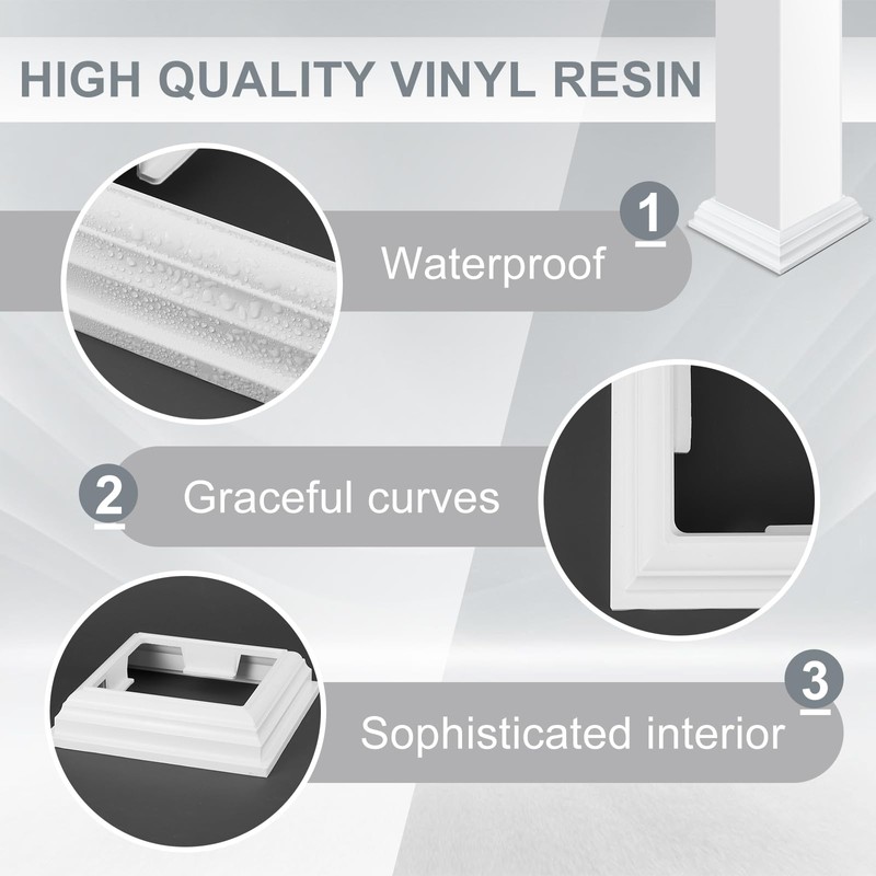 Thyle 4 Pcs True 5 x 5 Inch Vinyl Post