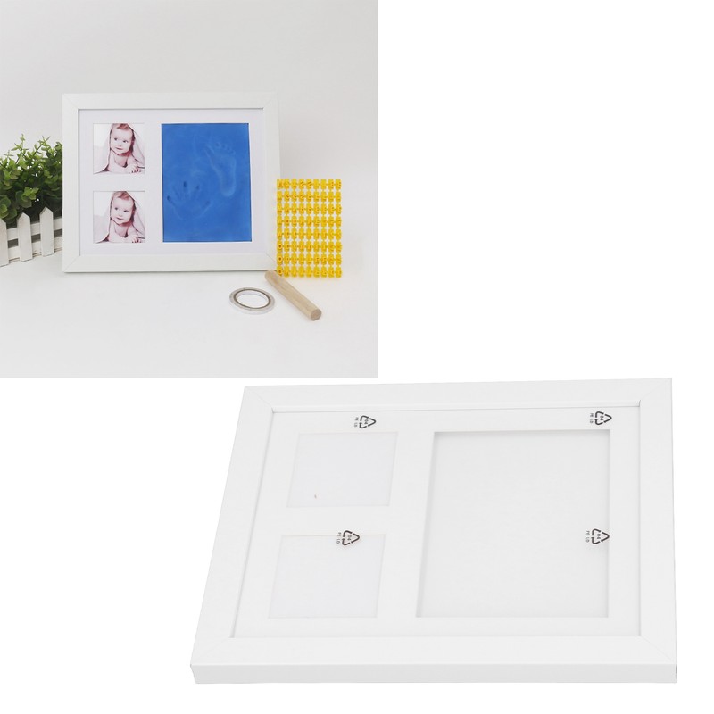 Baby Footprint Kit DIY 3 Compartment Newborn Handprint Footprint Frame